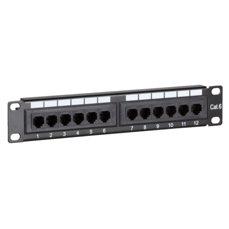 10 tums CAT6 UTP patchpanel - 12 portar