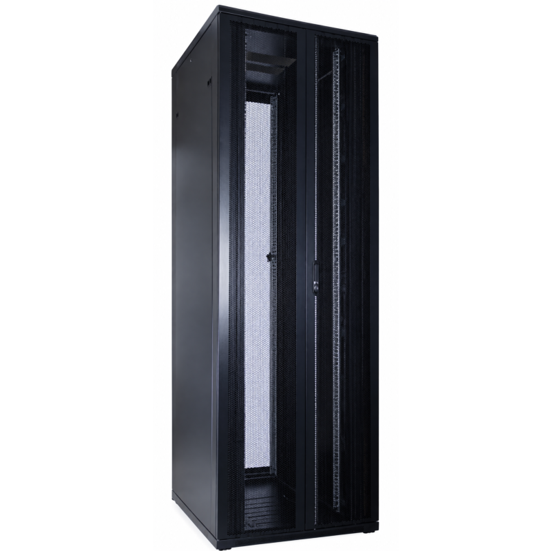 47U serverskåp med dubbelperforerad fram- och bakdörr 800x1000x2200mm (BxDxH)