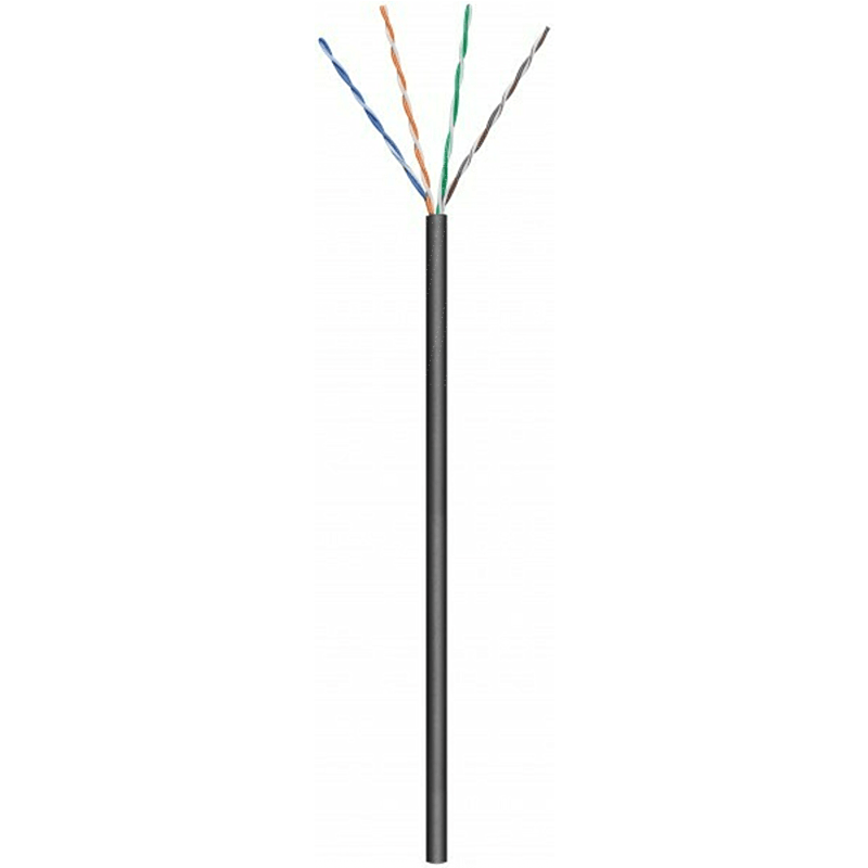 CAT6 U/UTP 305m utomhuskabel på en rulle flexibel svart CCA
