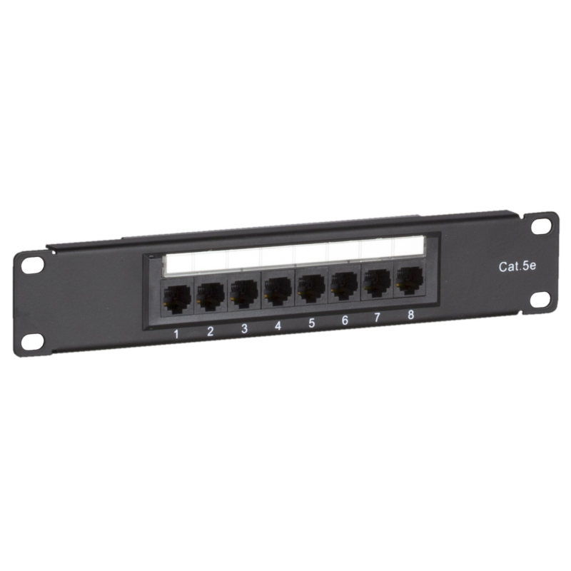 10 tum CAT5e UTP patchpanel - 8 portar