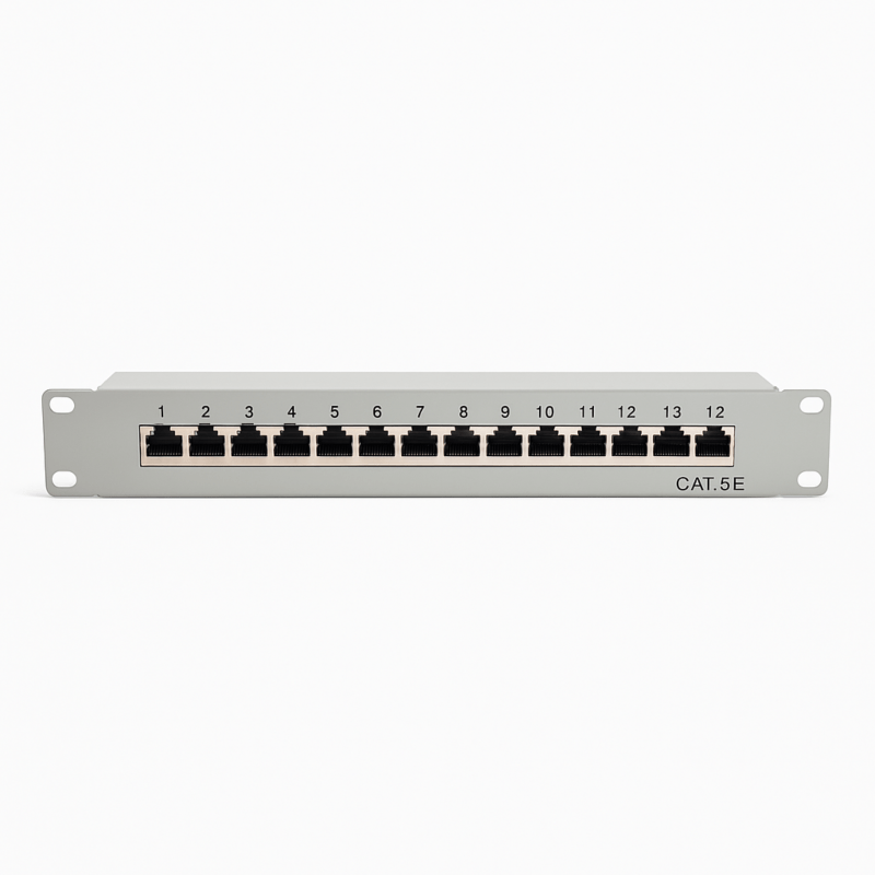 Cat5 10 tum 12 portar STP patchpanel