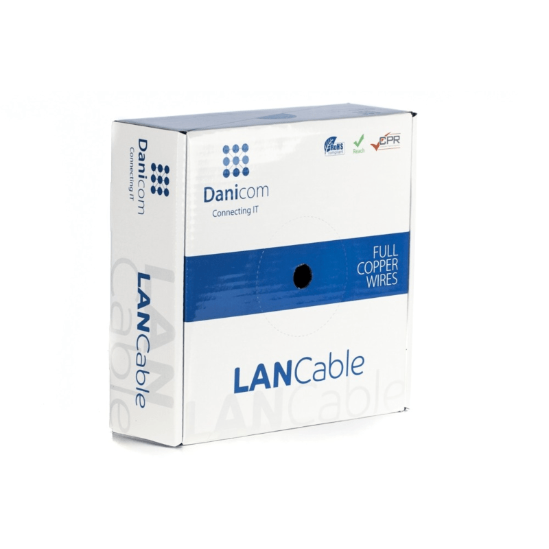 DANICOM CAT6 FTP 50m kabel på rullstyv - LSZH (Dca)