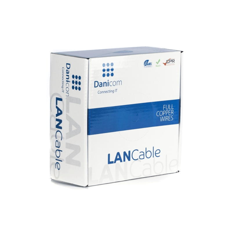 DANICOM CAT6 UTP 100m kabel på rullstyv - LSZH (Dca)