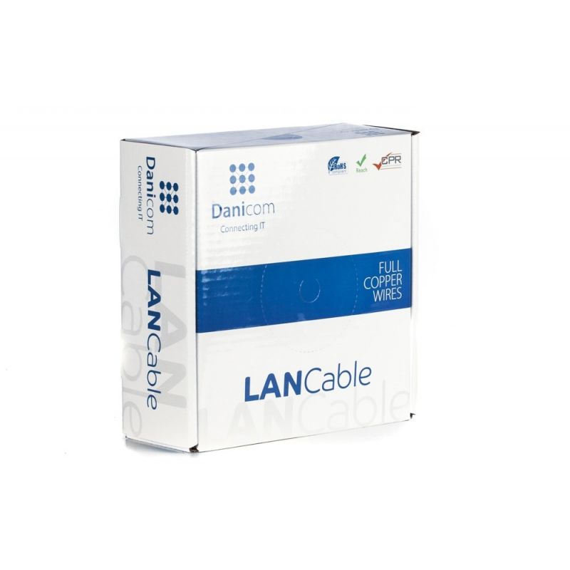 DANICOM CAT6 UTP 50m kabel på rulle flexibel - PVC (Fca)