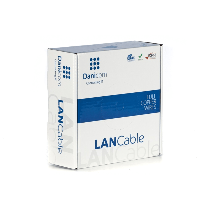 DANICOM CAT6 UTP 50m kabel på rullstyv - LSZH (Dca)