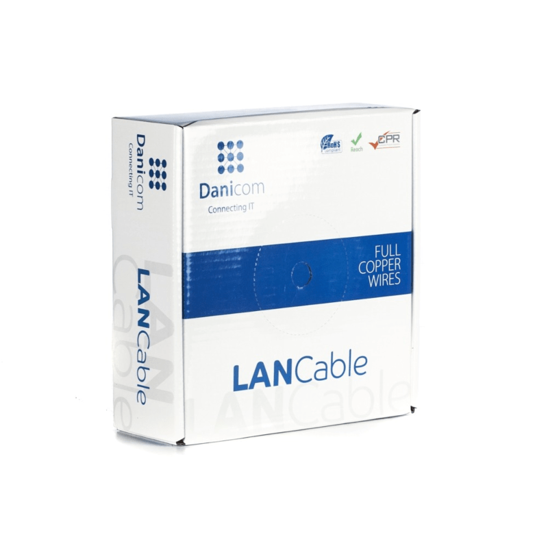 DANICOM CAT6A U/UTP 50m kabel på rullstyv - LSZH (Dca)