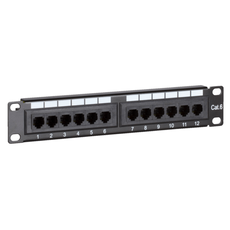 10 tums CAT6 UTP patchpanel - 12 portar
