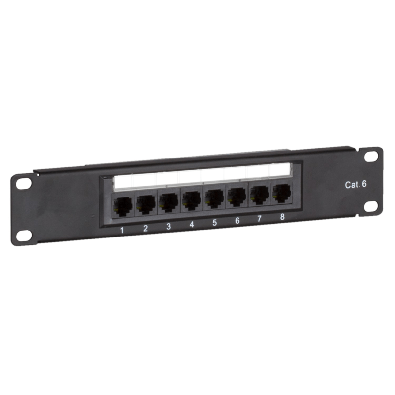 10 tum CAT6 UTP patchpanel - 8 portar