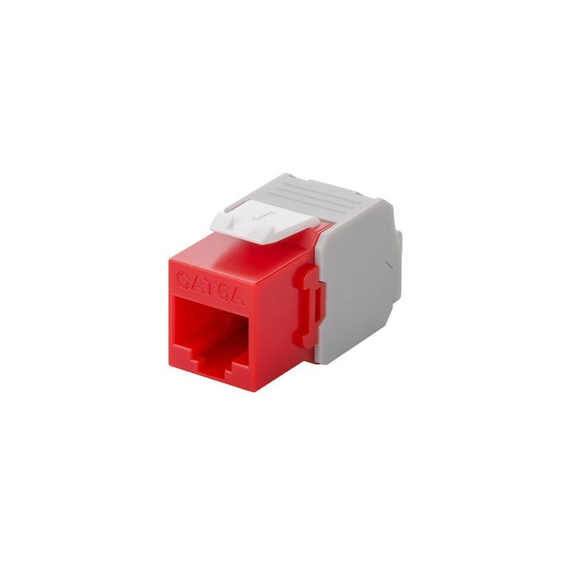 CAT6a UTP Keystone-kontakt - Verktygslös - Röd