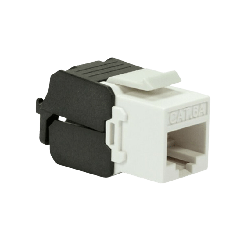 CAT6a UTP Keystone Connector - Verktygslös - Svart/Vit