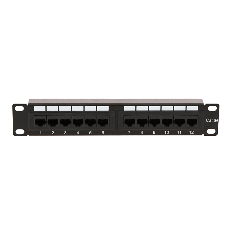 10 tum CAT6a UTP patchpanel - 12 portar