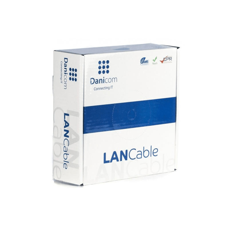 CAT6 U/UTP 100m kabel på rulle flexibel grå CCA