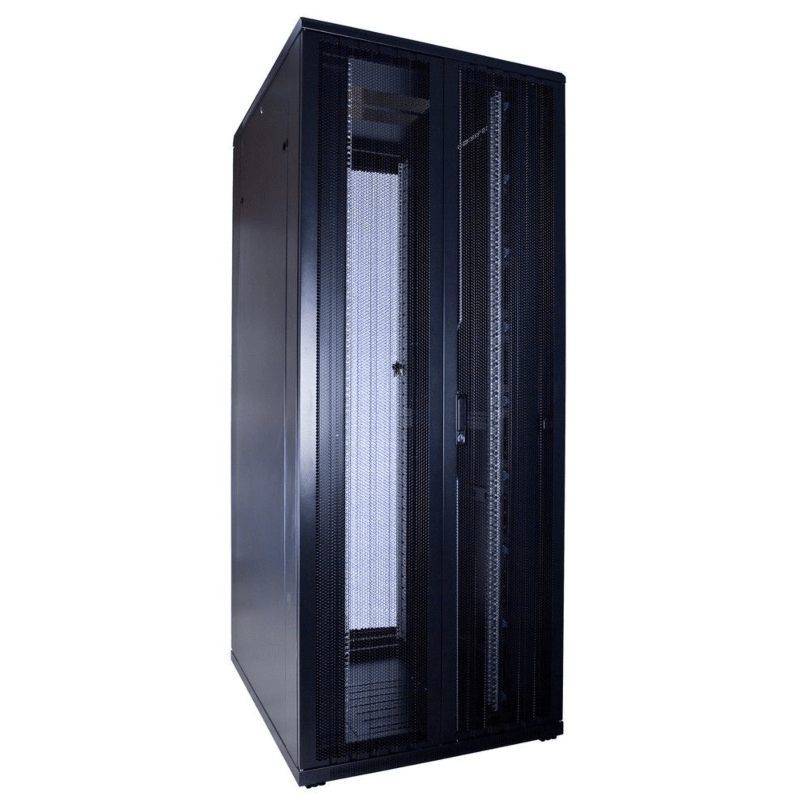42U serverskåp med dubbelperforerad fram- och bakdörr 800x1200x2000mm (BxDxH)