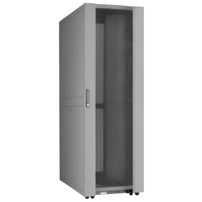 48U Datacenter serverskåp med perforerad dörr 600x1000x2250mm (BxDxH) Grå
