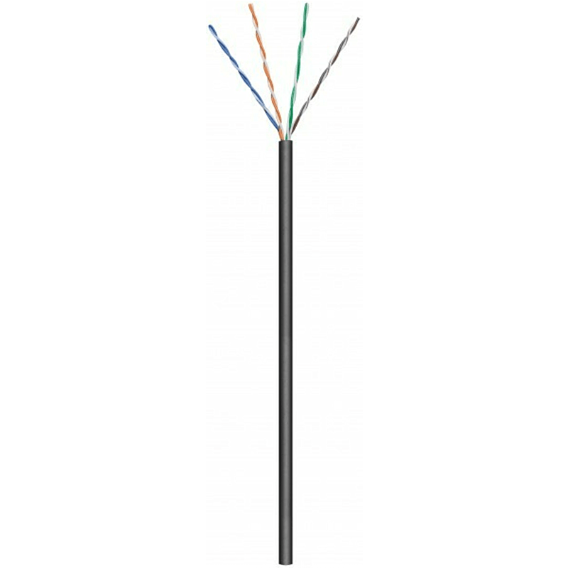 CAT6 U/UTP 100m utomhuskabel på en rulle flexibel svart CCA