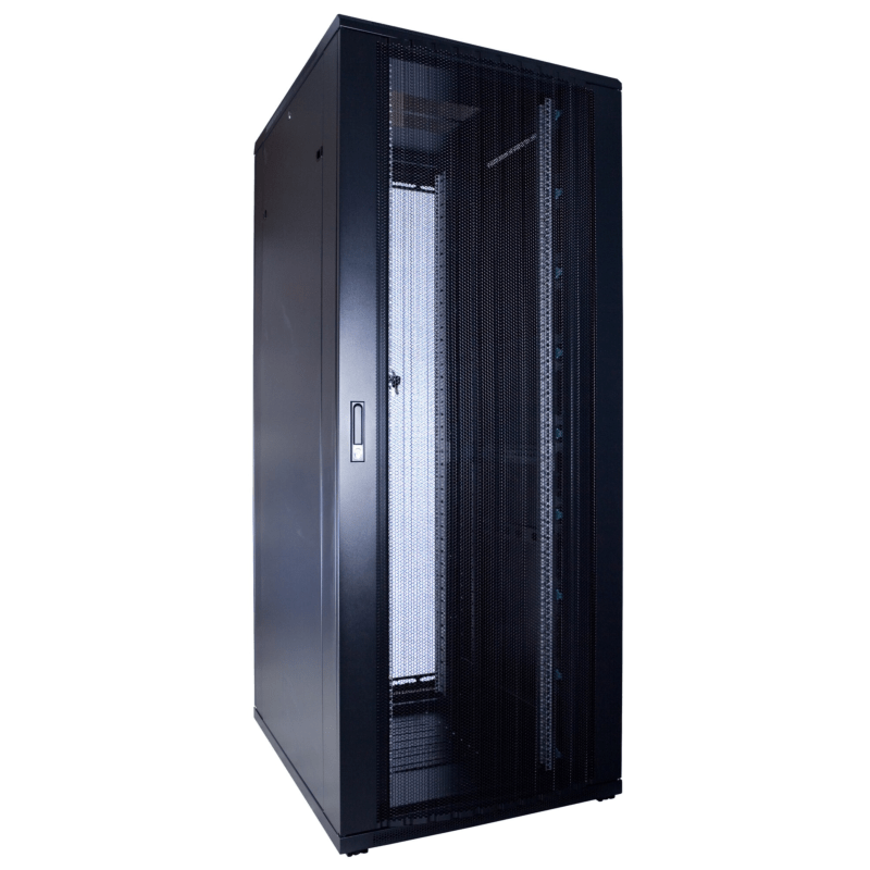 47U serverskåp med perforerad dörr mått: 600x800x2200mm (BxDxH)