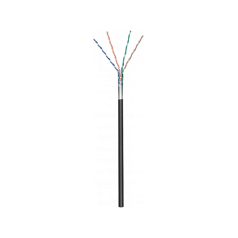 CAT5e FTP 100m utomhuskabel på en rulle flexibel svart CCA