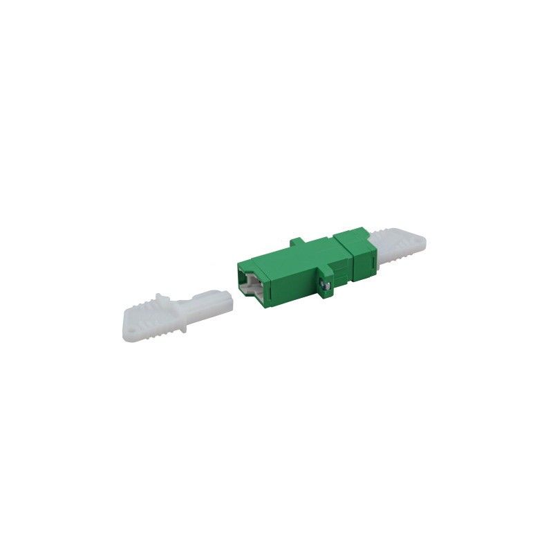 Single-mode koppling E2000-E2000 simplex grön