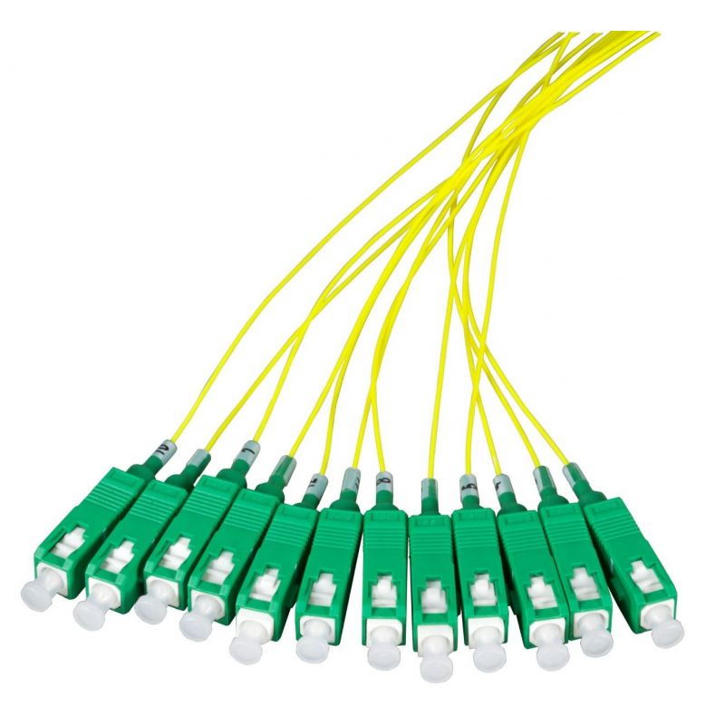 OS2 fiberoptisk pigtail gul SC/APC - 12 st