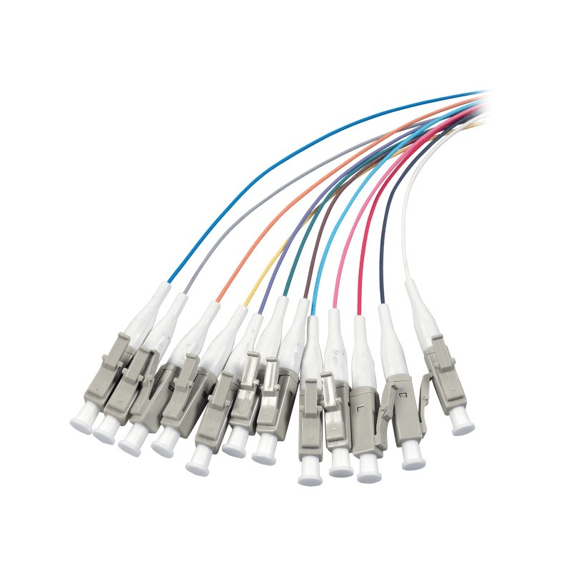 OS2 fiberoptisk pigtail färgad set LC - 12 stycken