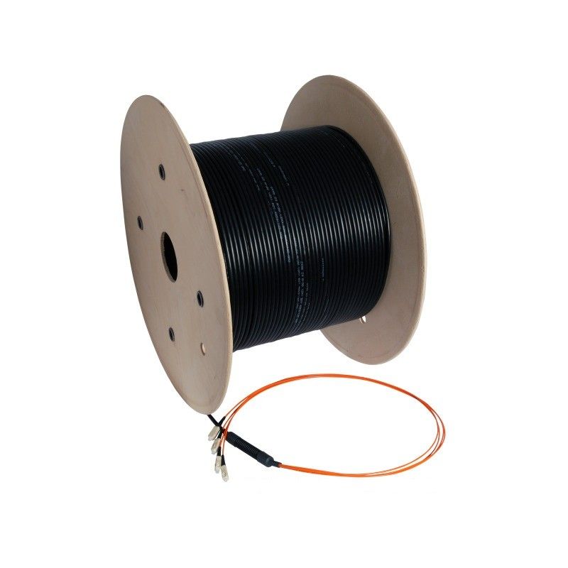 OM3 fiberoptisk kabel anpassad 8 fibrer inkl. kontakter