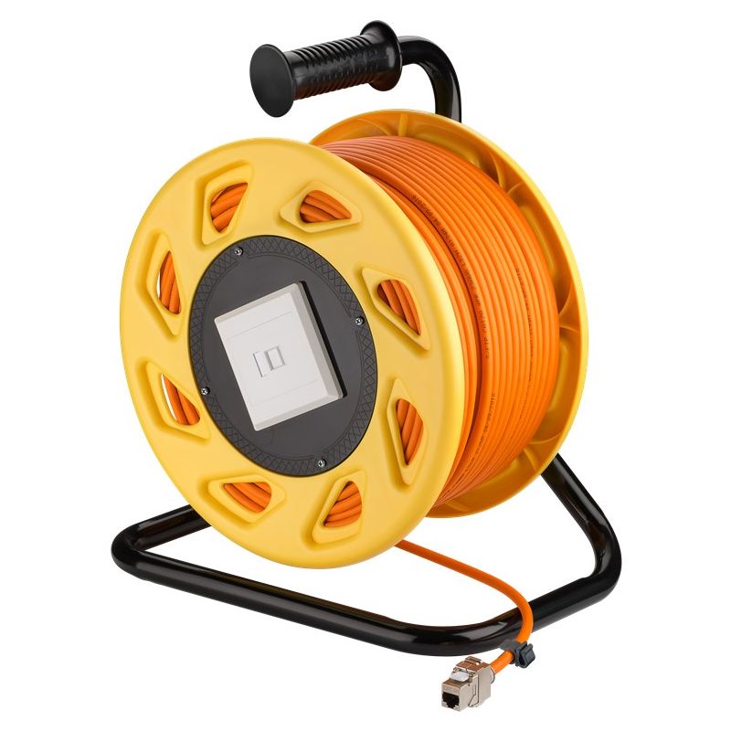 CAT7 S/FTP-kabelupprullare med CAT6a Keystone-kontakt - RJ45 - 50 meter